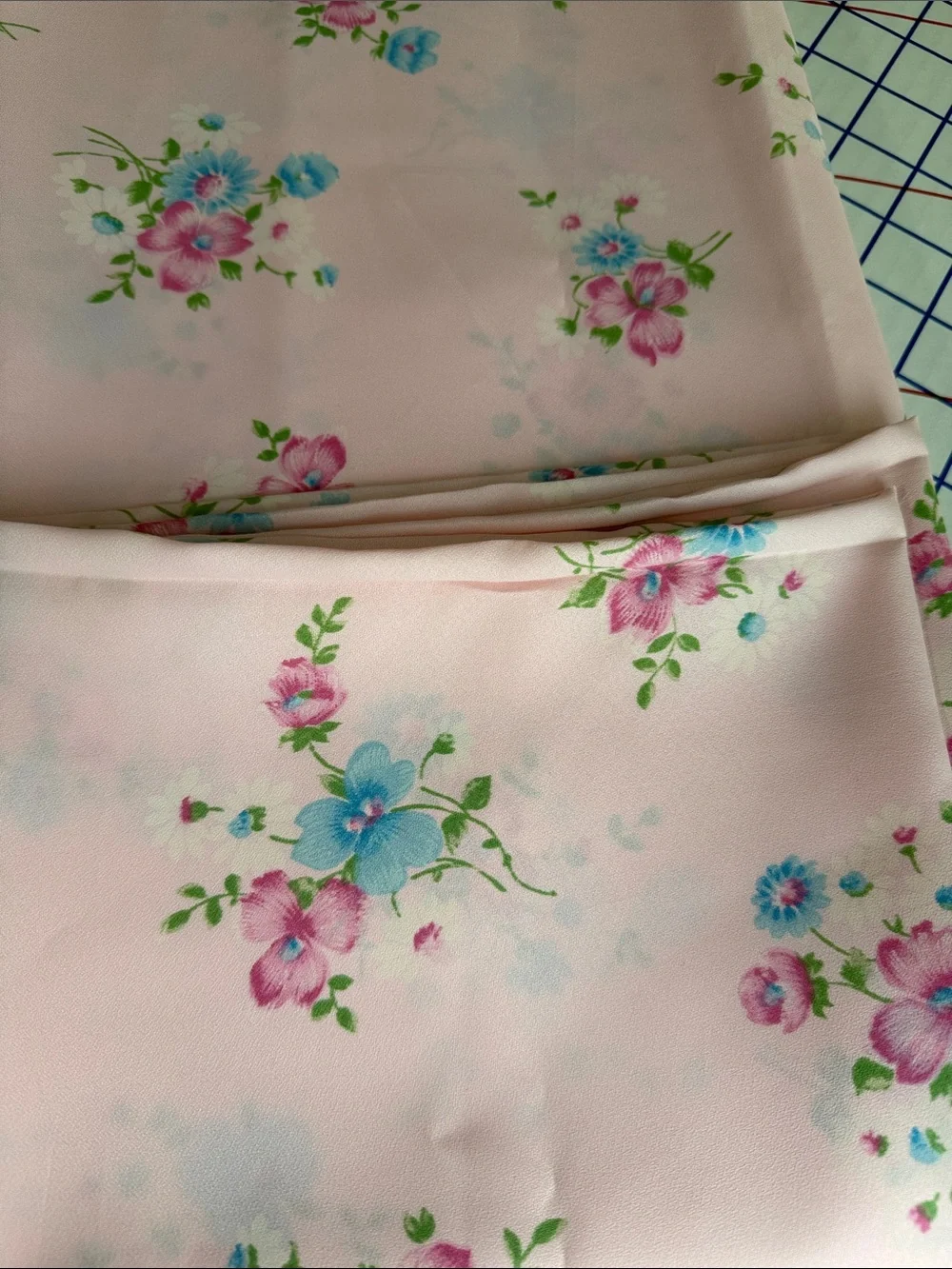 Vintage 1970s Gaynor Stafford Pink Floral Fabric 2 Yards x 44” Dress Fabric